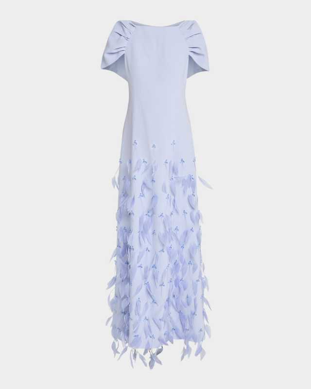 Leonor Crystal Feather Gown